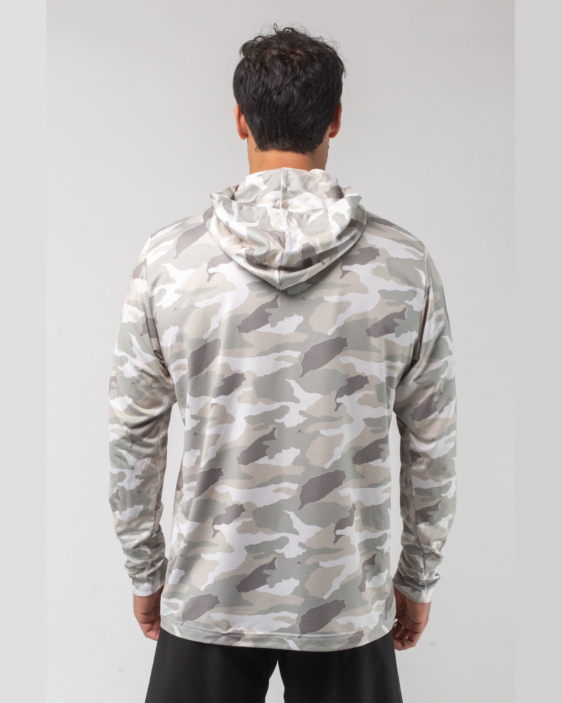 Vast. Men's Aqua Terra Lite Camo Tech Daily Hoodie - Tan