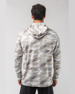 Vast. Men's Aqua Terra Lite Camo Tech Daily Hoodie - Tan