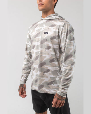Vast. Men's Aqua Terra Lite Camo Tech Daily Hoodie - Tan