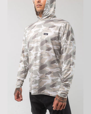 Vast. Men's Aqua Terra Lite Camo Tech Daily Hoodie - Tan