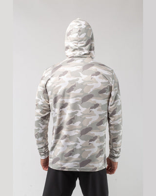 Vast. Men's Aqua Terra Lite Camo Tech Daily Hoodie - Tan