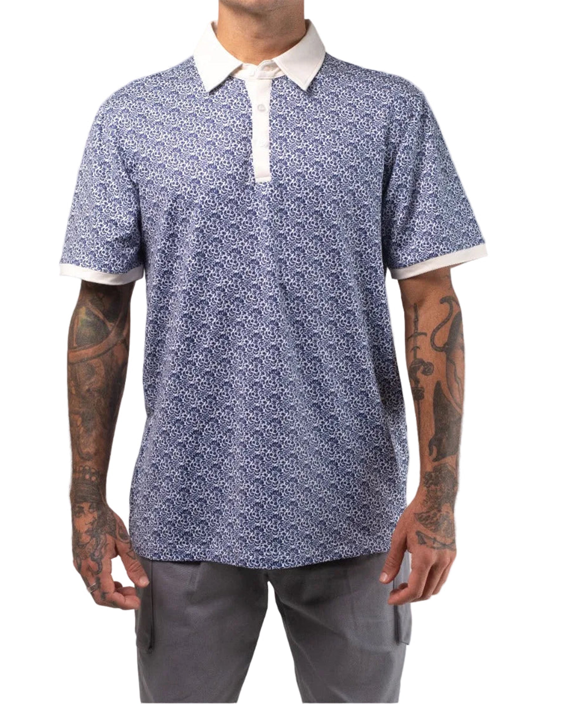 Vast. Men's Aqua Terra Heritage Polo Shirt - Navy