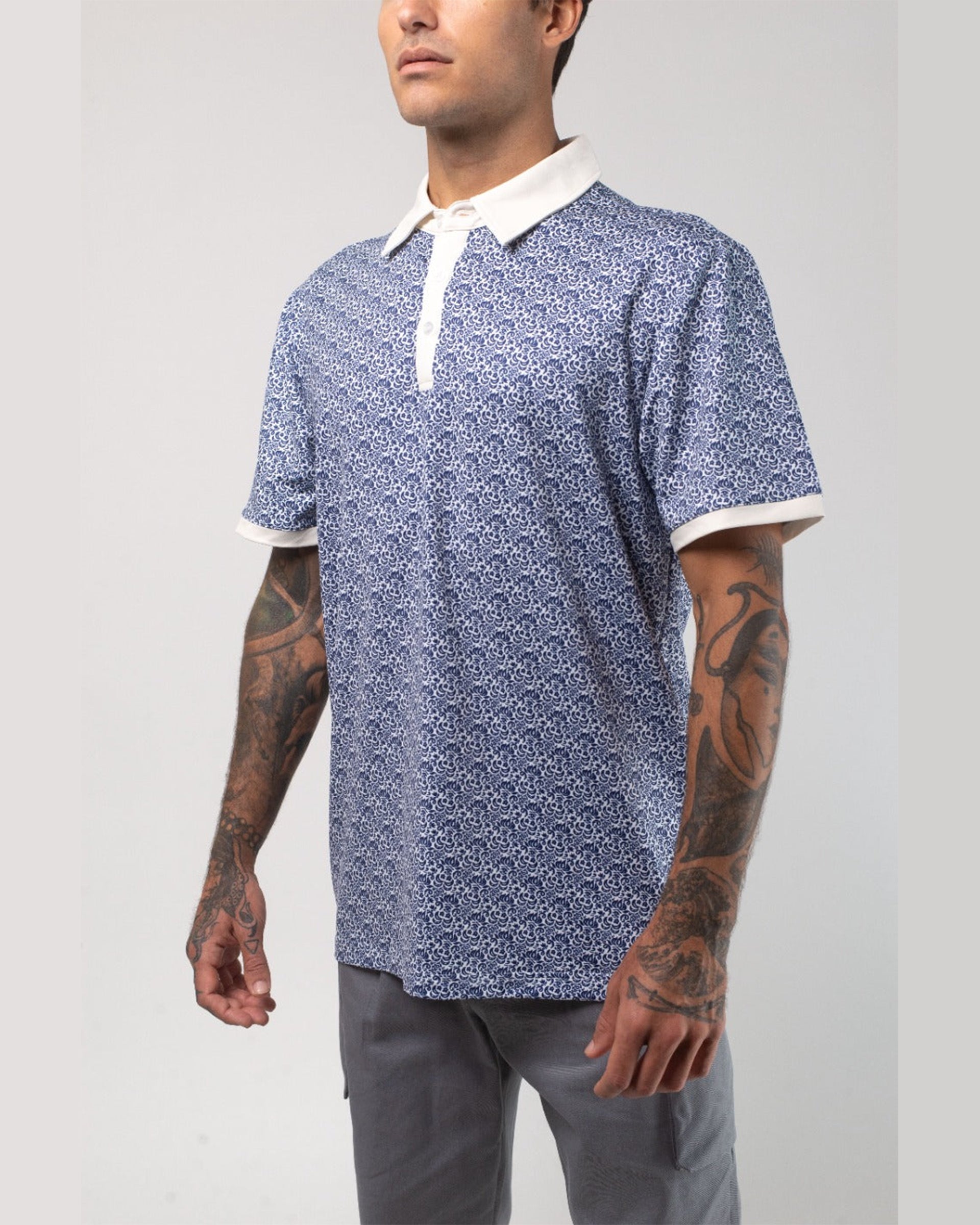 Vast. Men's Aqua Terra Heritage Polo Shirt - Navy