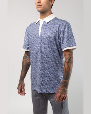 Vast. Men's Aqua Terra Heritage Polo Shirt - Navy