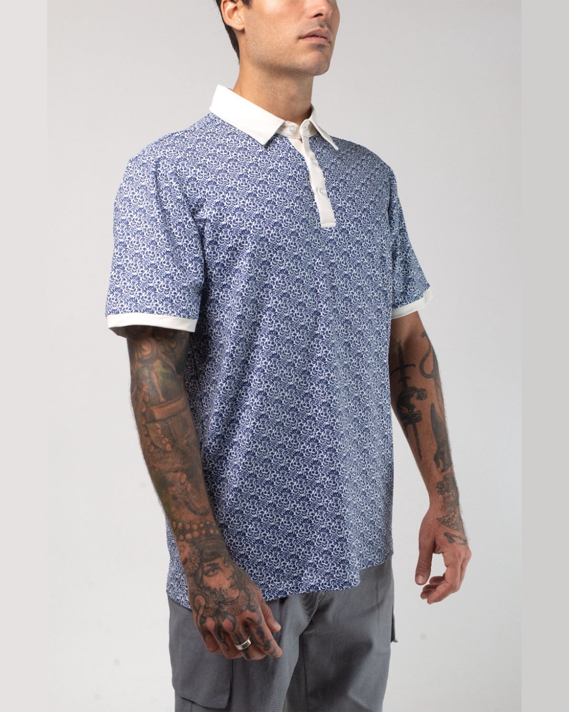 Vast. Men's Aqua Terra Heritage Polo Shirt - Navy