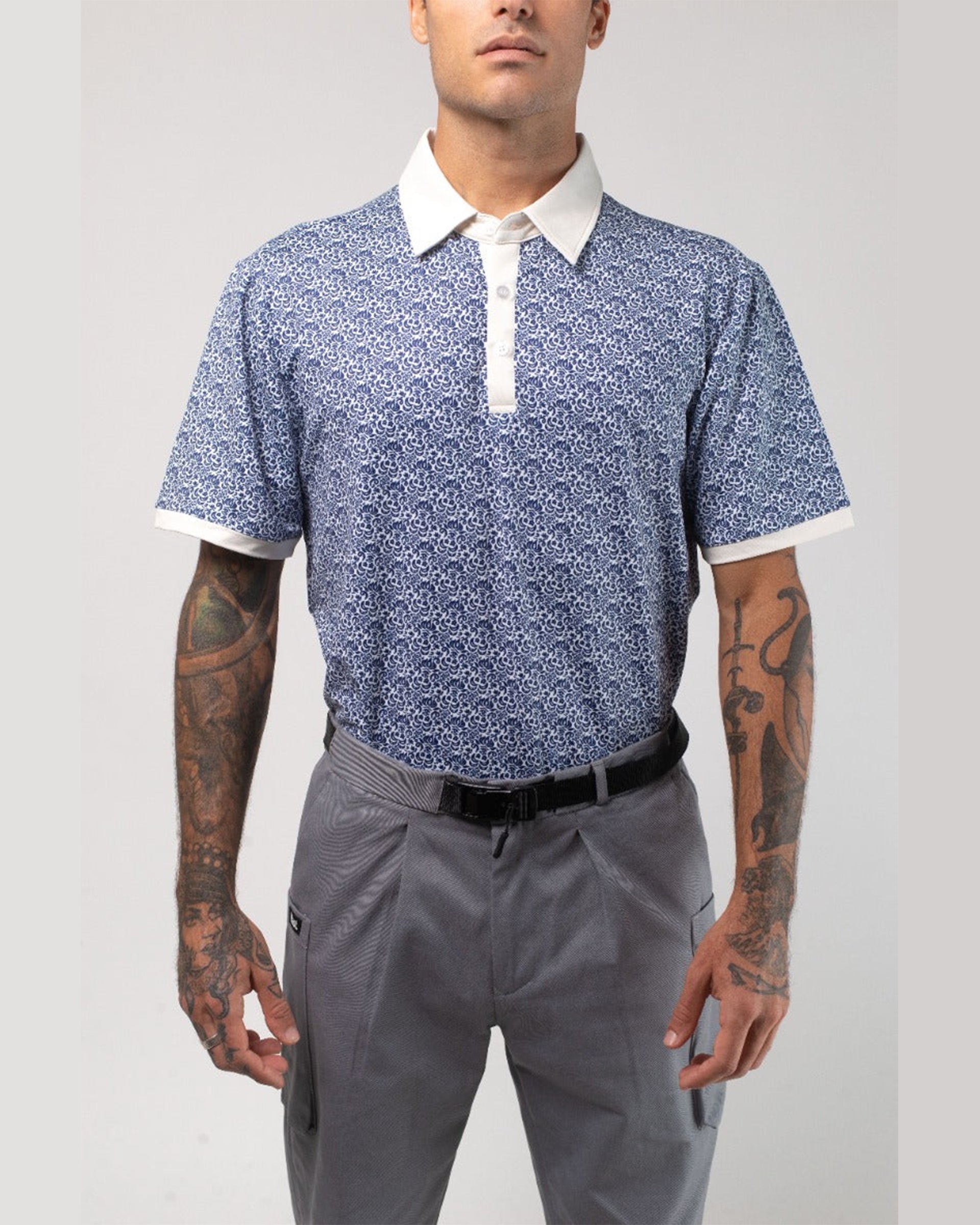 Vast. Men's Aqua Terra Heritage Polo Shirt - Navy