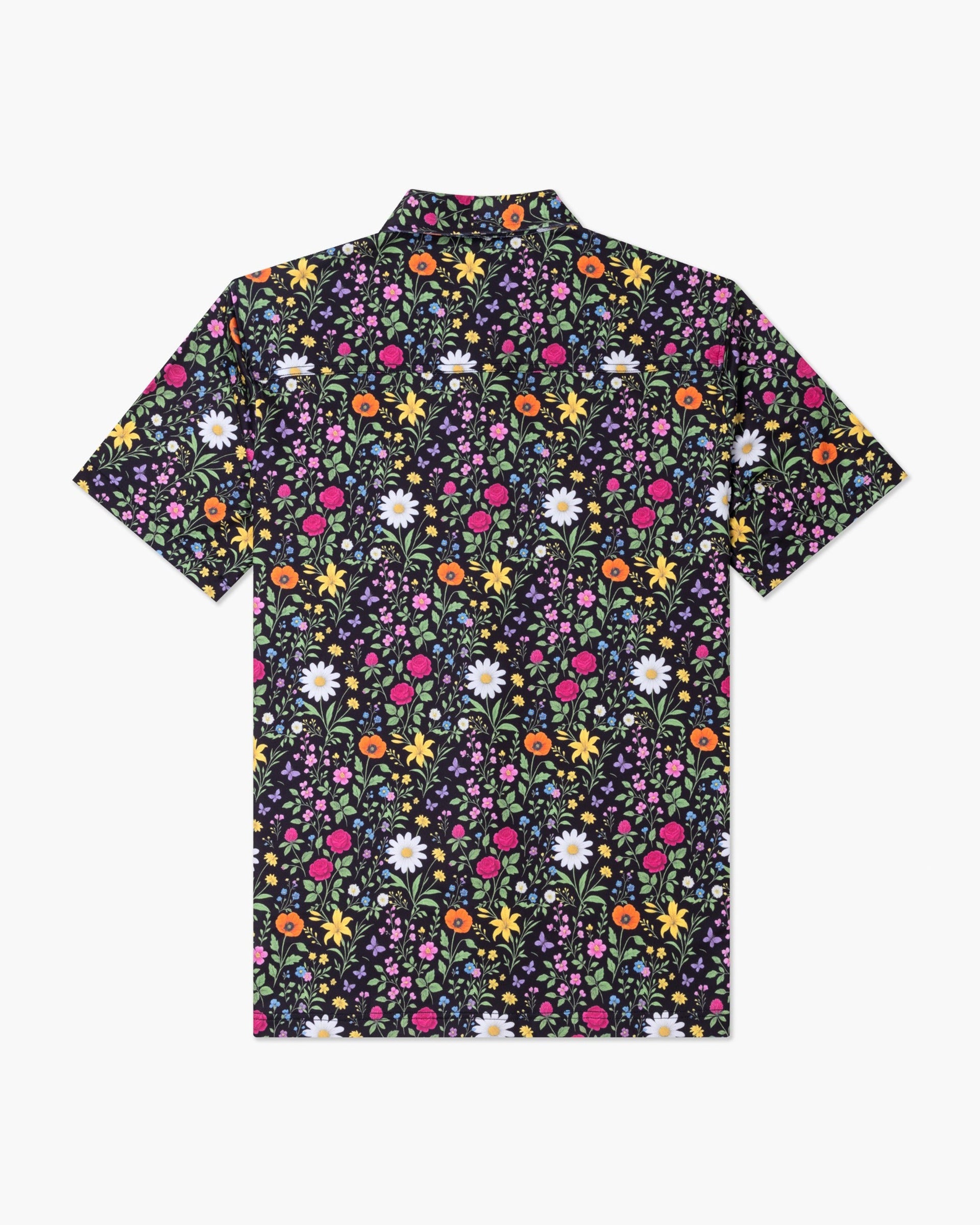 Vast. Men's Aqua Terra Scritti Poltti Tech Button Up Shirt - Black