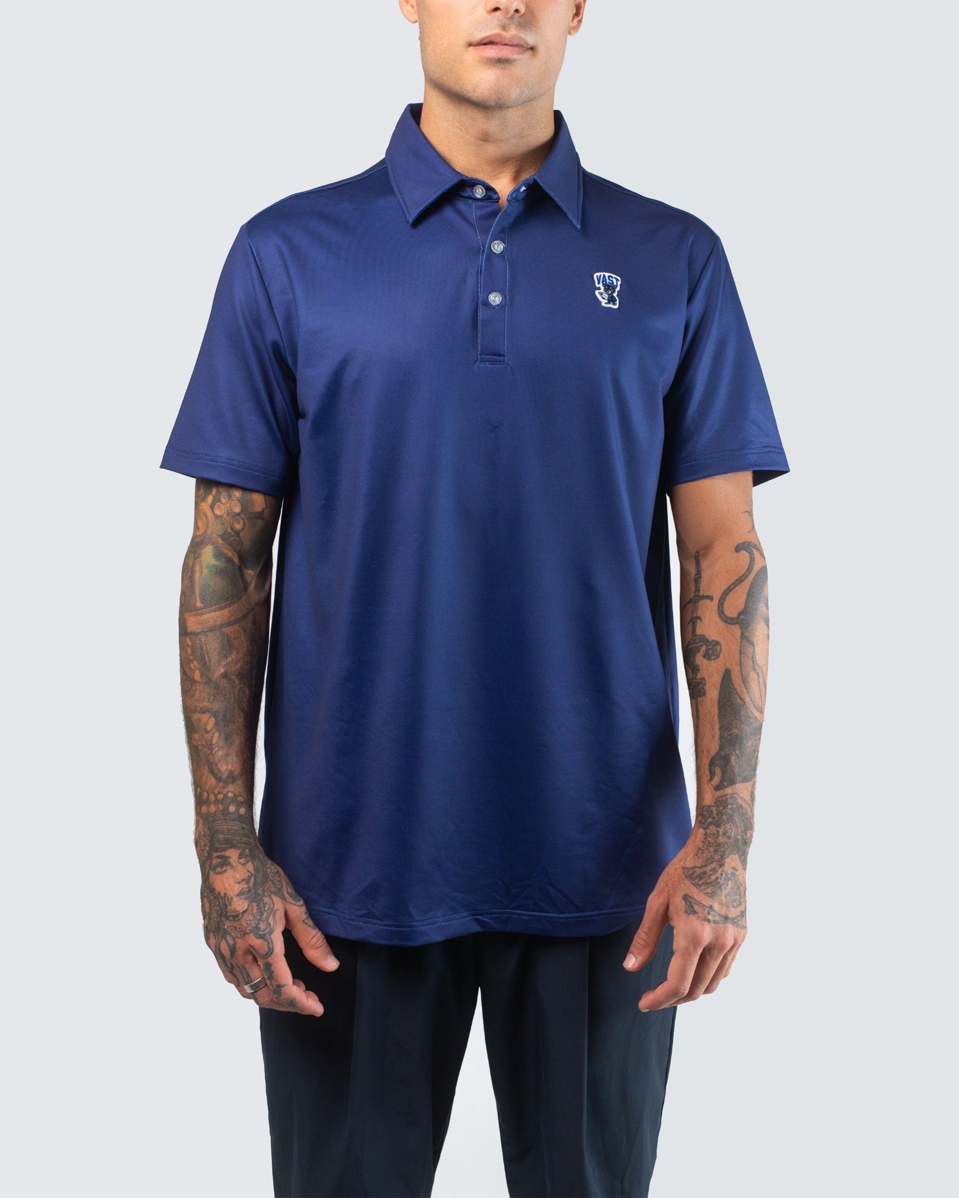 Vast. Men's Aqua Terra Formosa Bear Polo Shirt - Navy