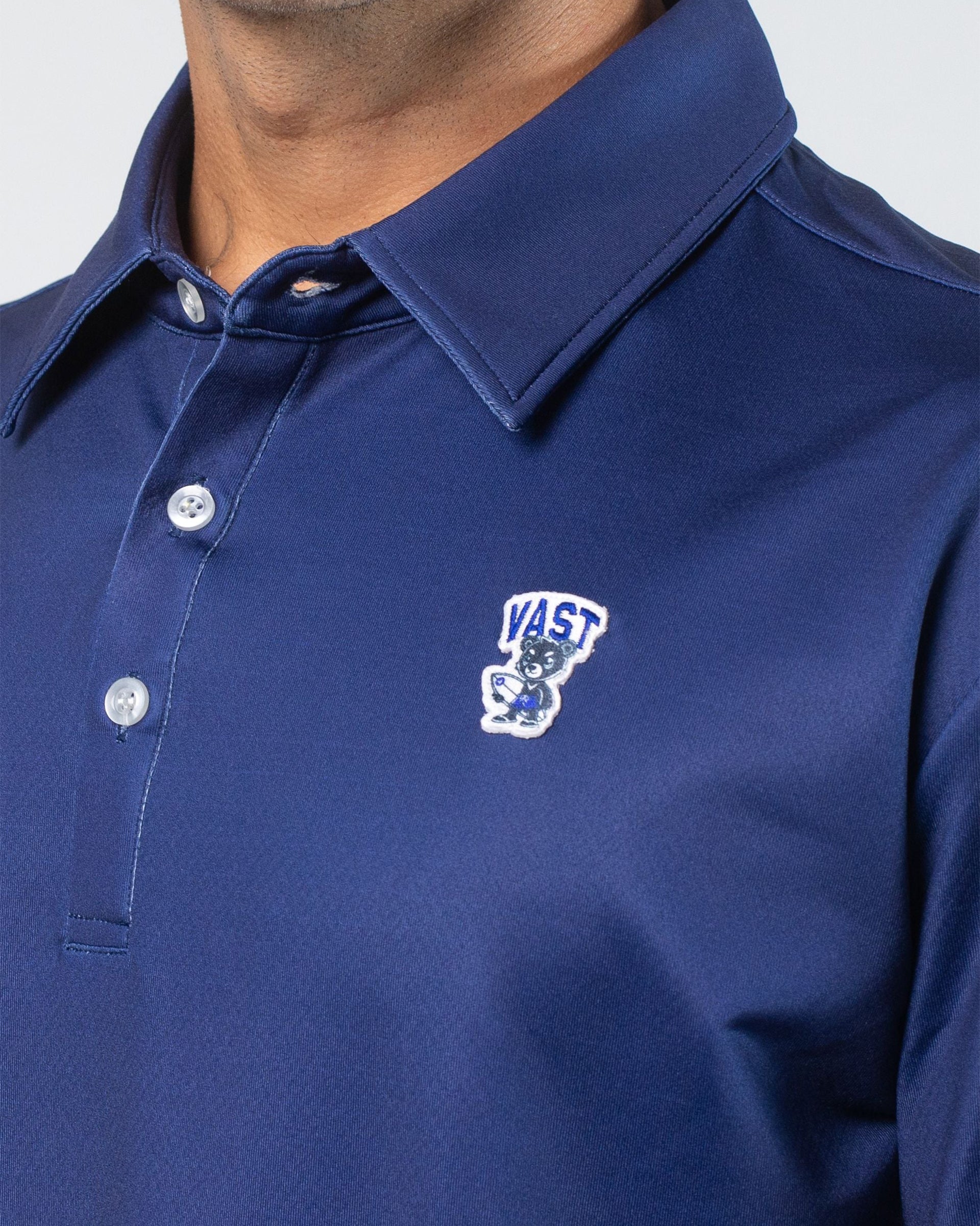Vast. Men's Aqua Terra Formosa Bear Polo Shirt - Navy