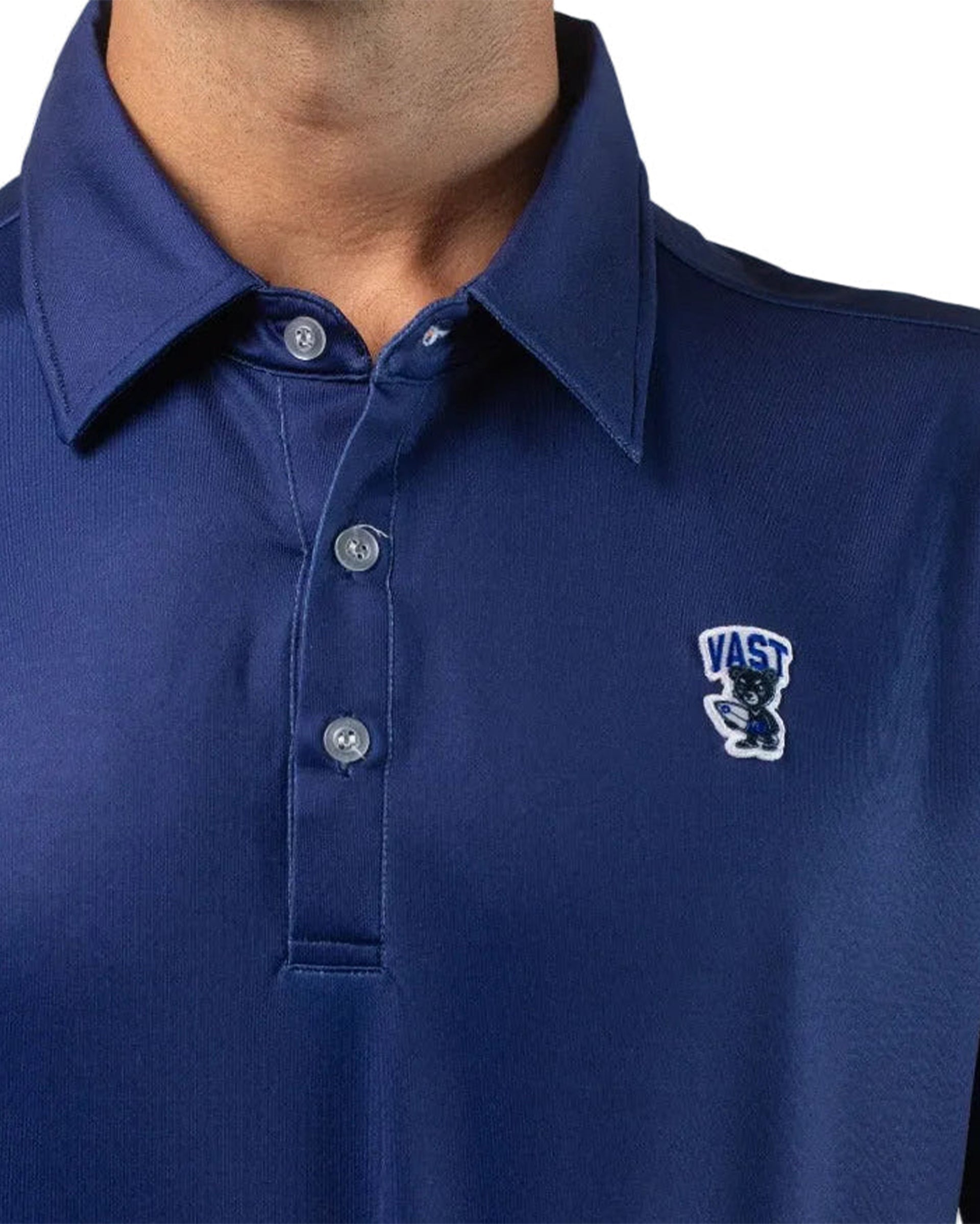 Vast. Men's Aqua Terra Formosa Bear Polo Shirt - Navy