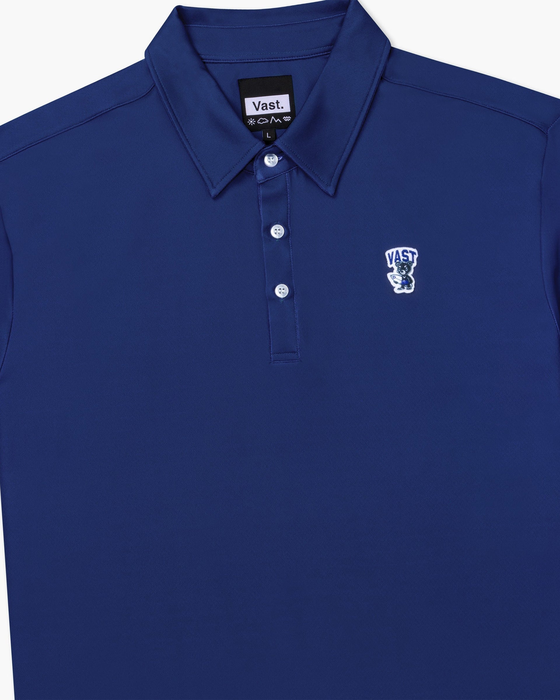 Vast. Men's Aqua Terra Formosa Bear Polo Shirt - Navy
