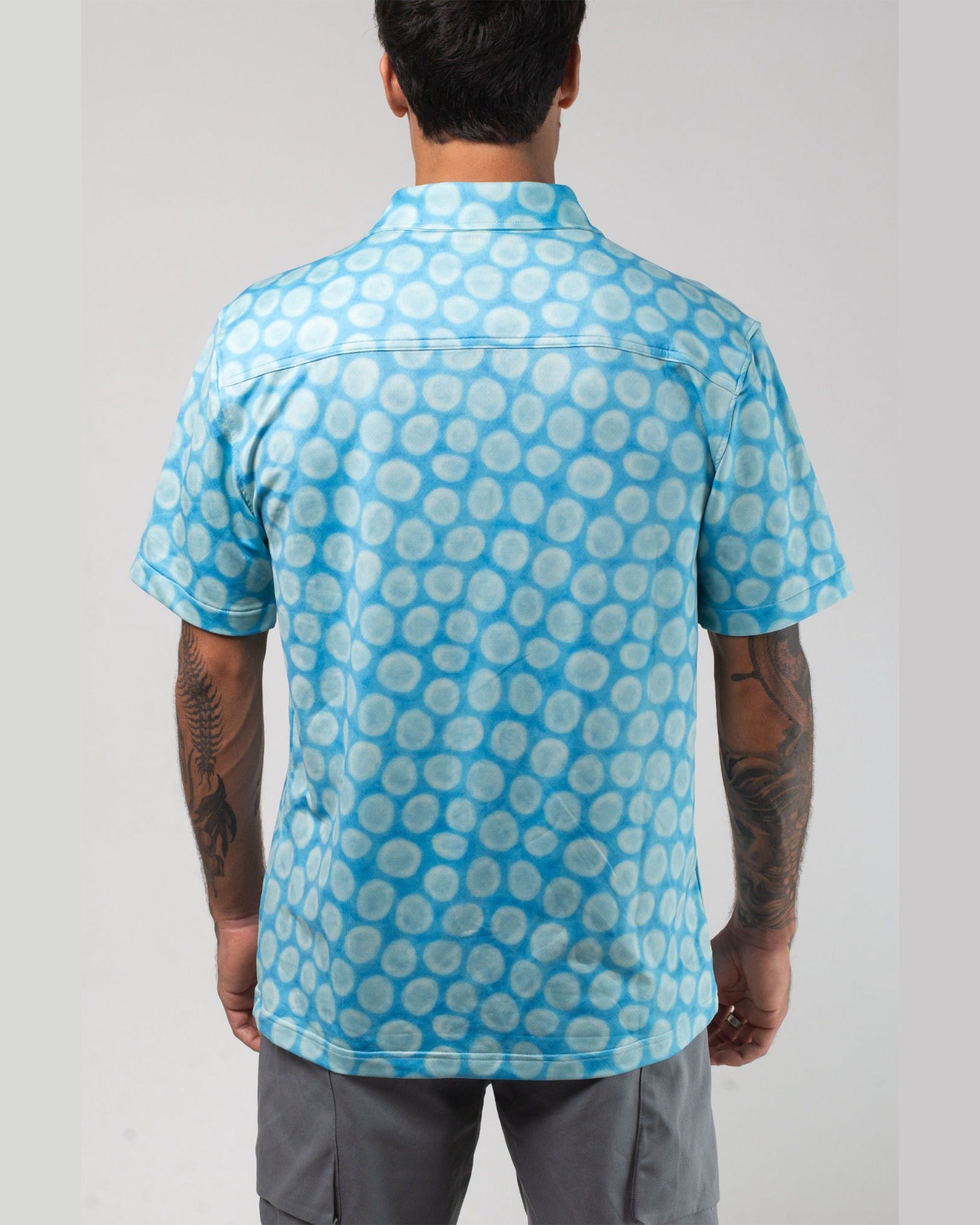 Aqua Terra Mid Century Modern Tech Button Up Shirt - Green Multi