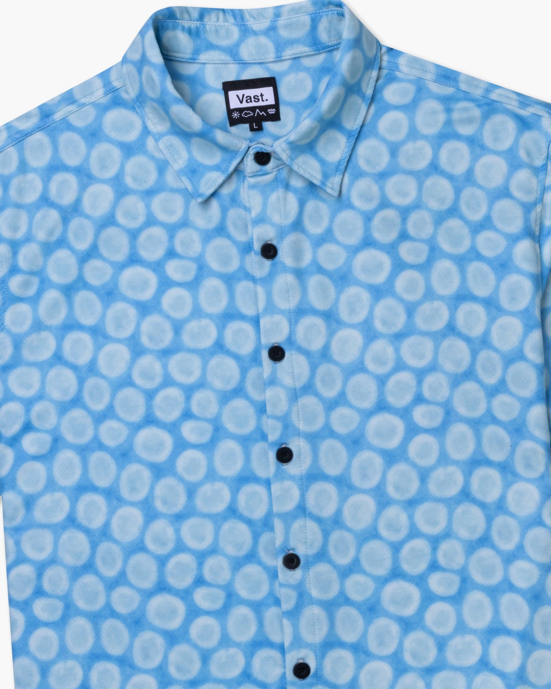 Aqua Terra Mid Century Modern Tech Button Up Shirt - Green Multi