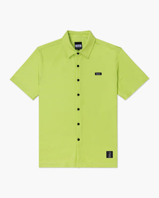 Vast. Men's Aqua Terra Tech Button Up Shirt - Lime
