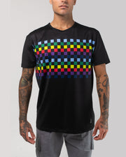 Vast. Men's Aqua Terra Colors Tech Short Sleeve T-Shirt - Black