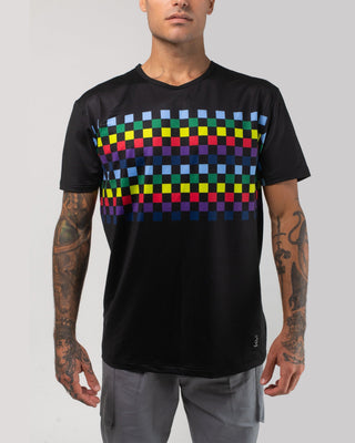 Vast. Men's Aqua Terra Colors Tech Short Sleeve T-Shirt - Black