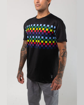 Vast. Men's Aqua Terra Colors Tech Short Sleeve T-Shirt - Black