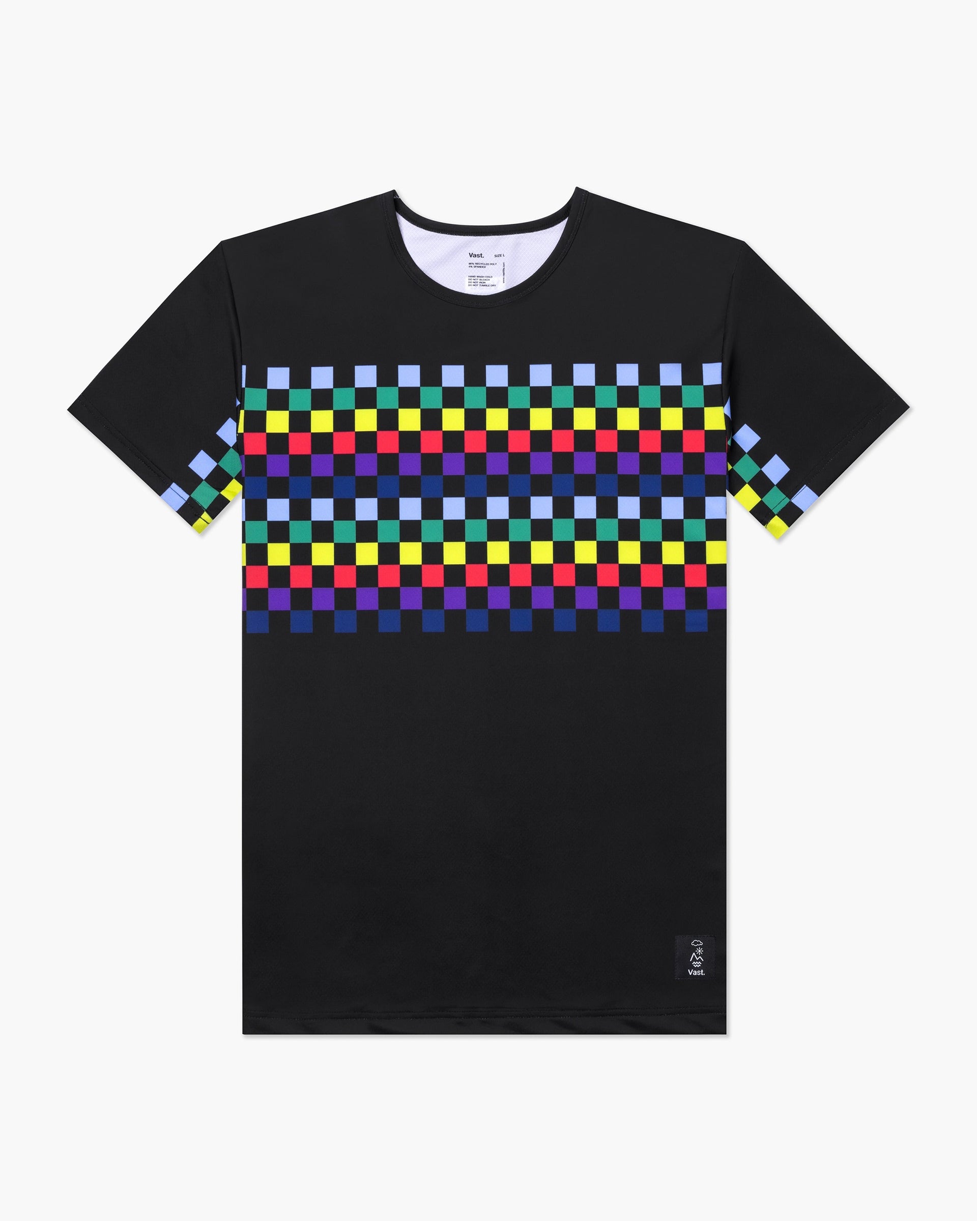 Vast. Men's Aqua Terra Colors Tech Short Sleeve T-Shirt - Black