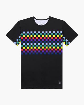 Vast. Men's Aqua Terra Colors Tech Short Sleeve T-Shirt - Black