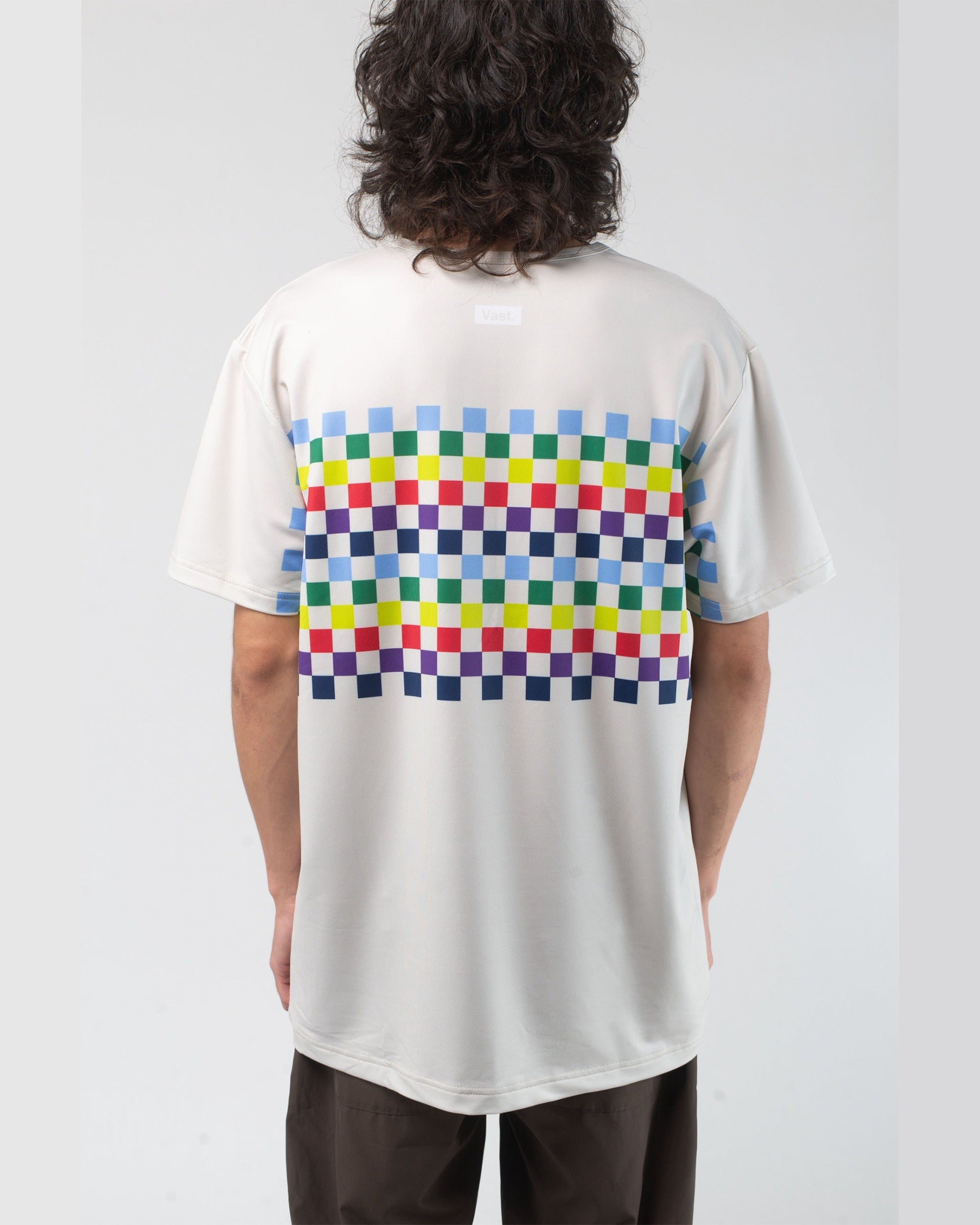 Vast. men's Aqua Terra Colors Tech Short Sleeve T-Shirt - Sand