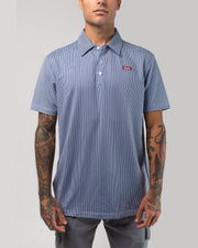 Vast. Men's Aqua Terra Linear Polo - Navy