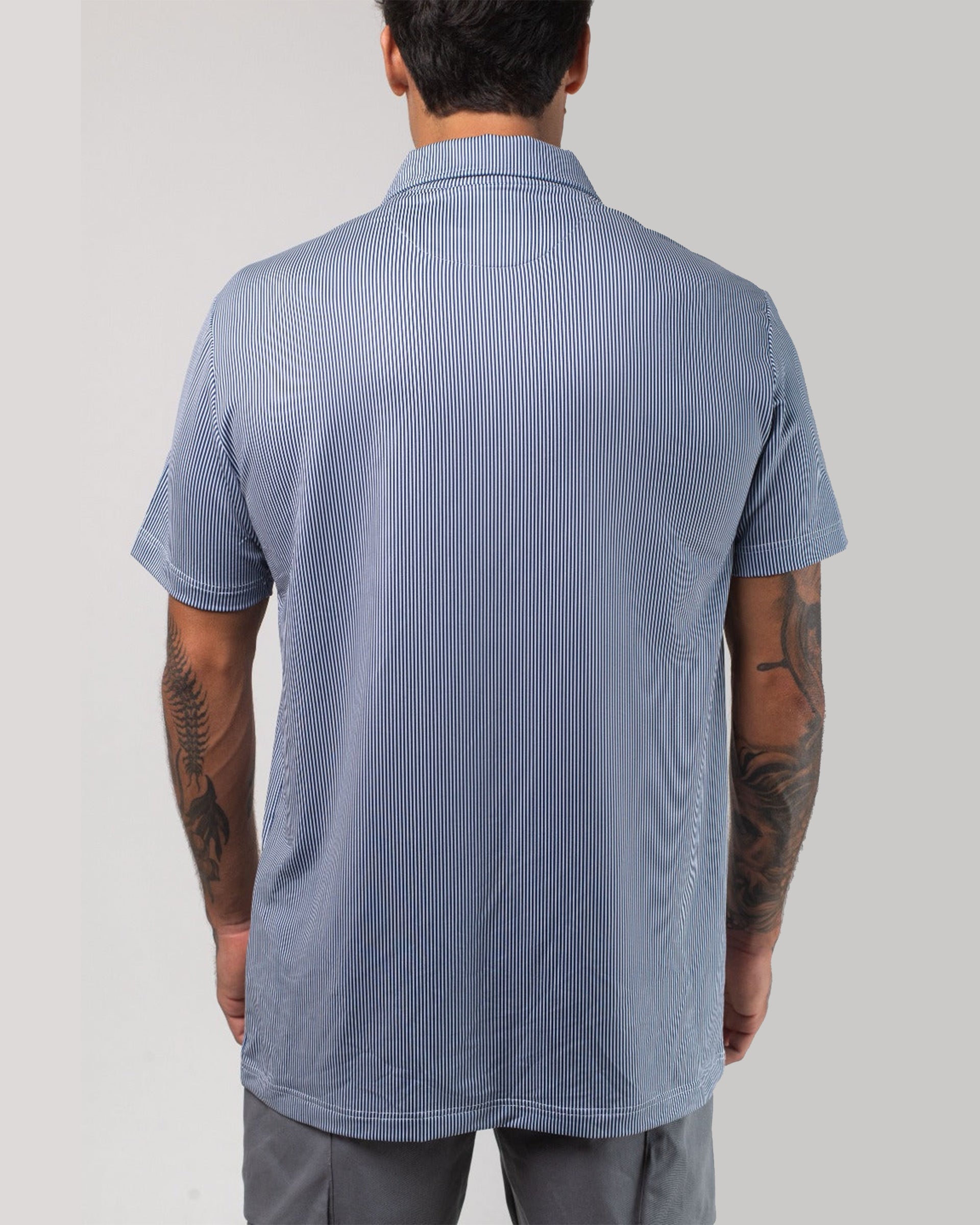 Vast. Men's Aqua Terra Linear Polo - Navy