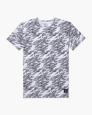 Vast. Men's Aqua Terra Shadow Camo Tech Short Sleeve T-Shirt - White