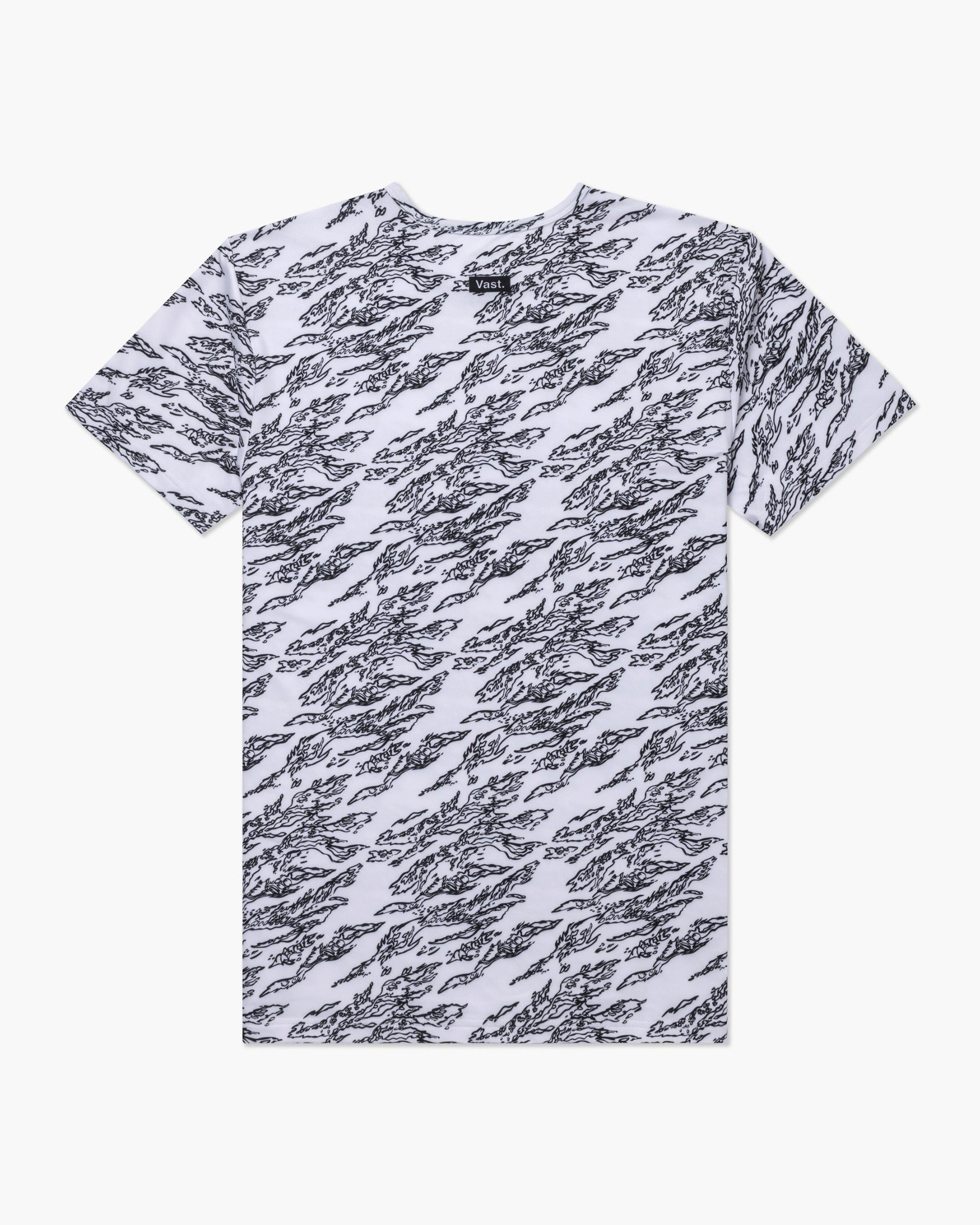 Vast. Men's Aqua Terra Shadow Camo Tech Short Sleeve T-Shirt - White