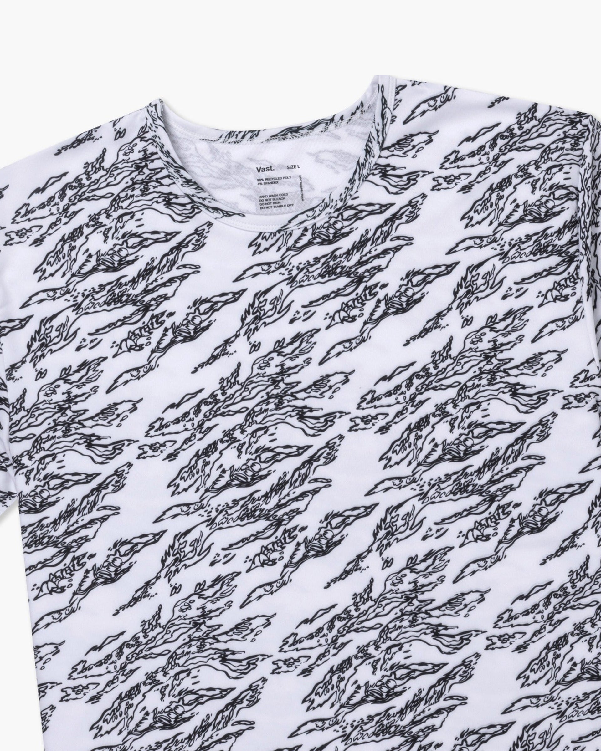 Vast. Men's Aqua Terra Shadow Camo Tech Short Sleeve T-Shirt - White