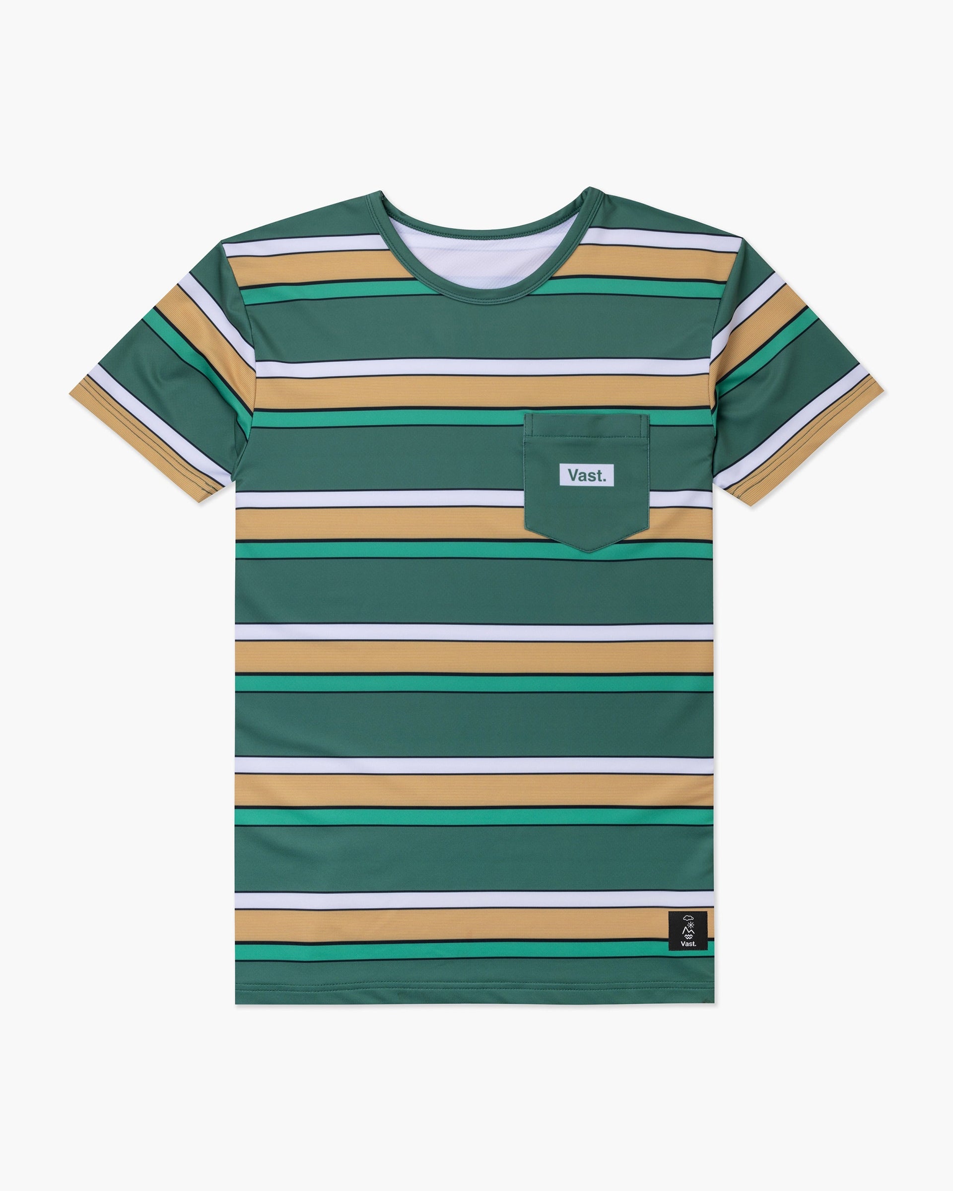Vast. Aqua Terra On Stripes Tech Tee - Green