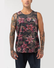 Vast. Men's Aqua Terra Floral Blend Camo Tech Tank Top - Camo