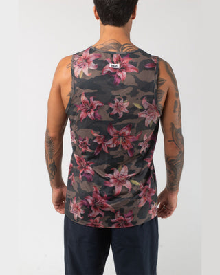 Vast. Men's Aqua Terra Floral Blend Camo Tech Tank Top - Camo