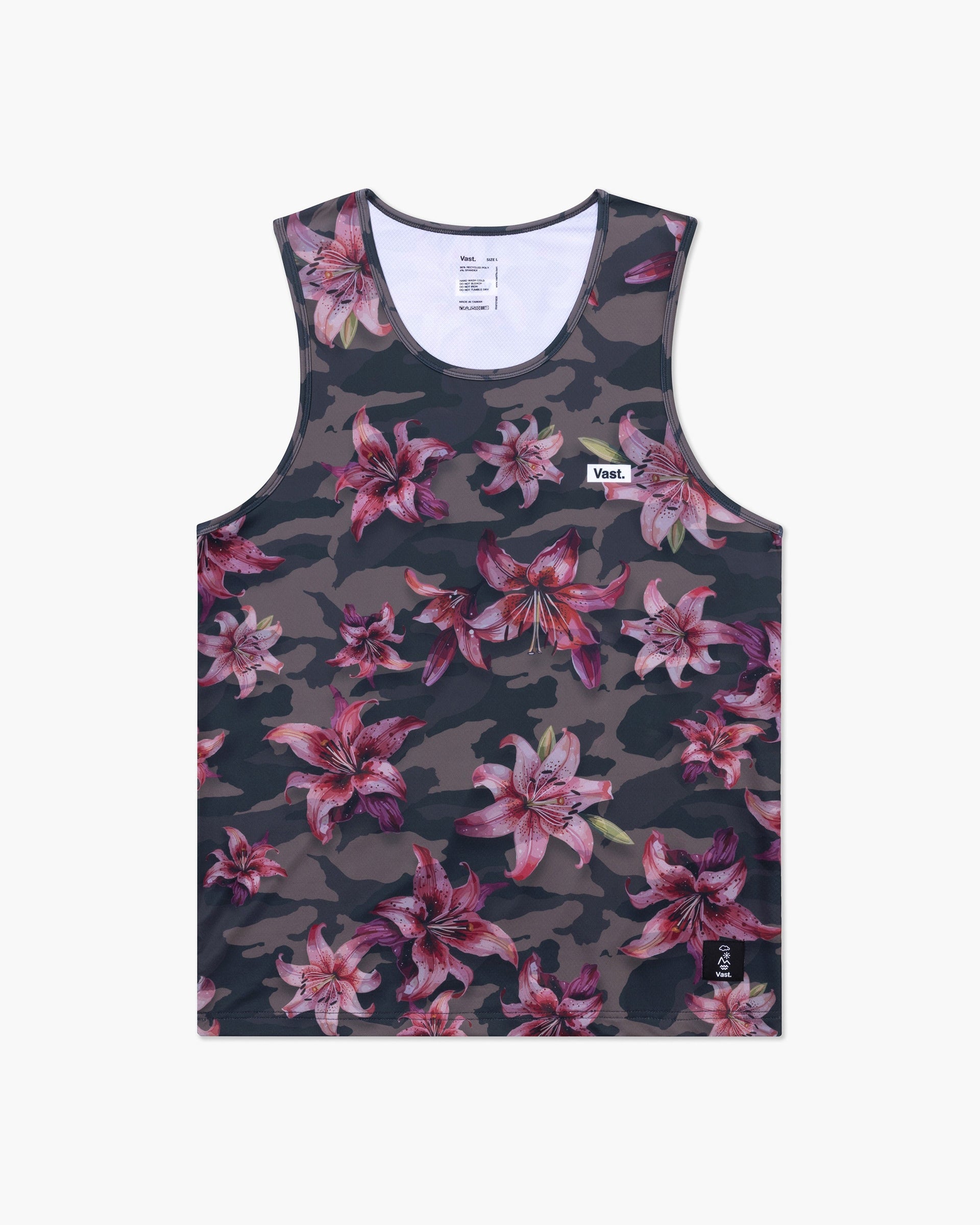 Vast. Men's Aqua Terra Floral Blend Camo Tech Tank Top - Camo