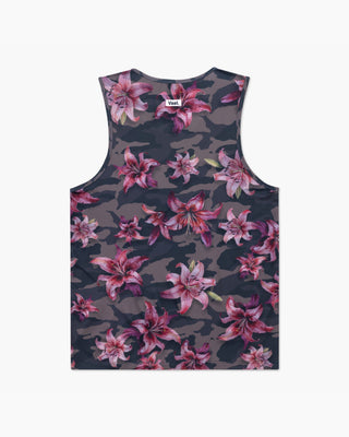 Vast. Men's Aqua Terra Floral Blend Camo Tech Tank Top - Camo