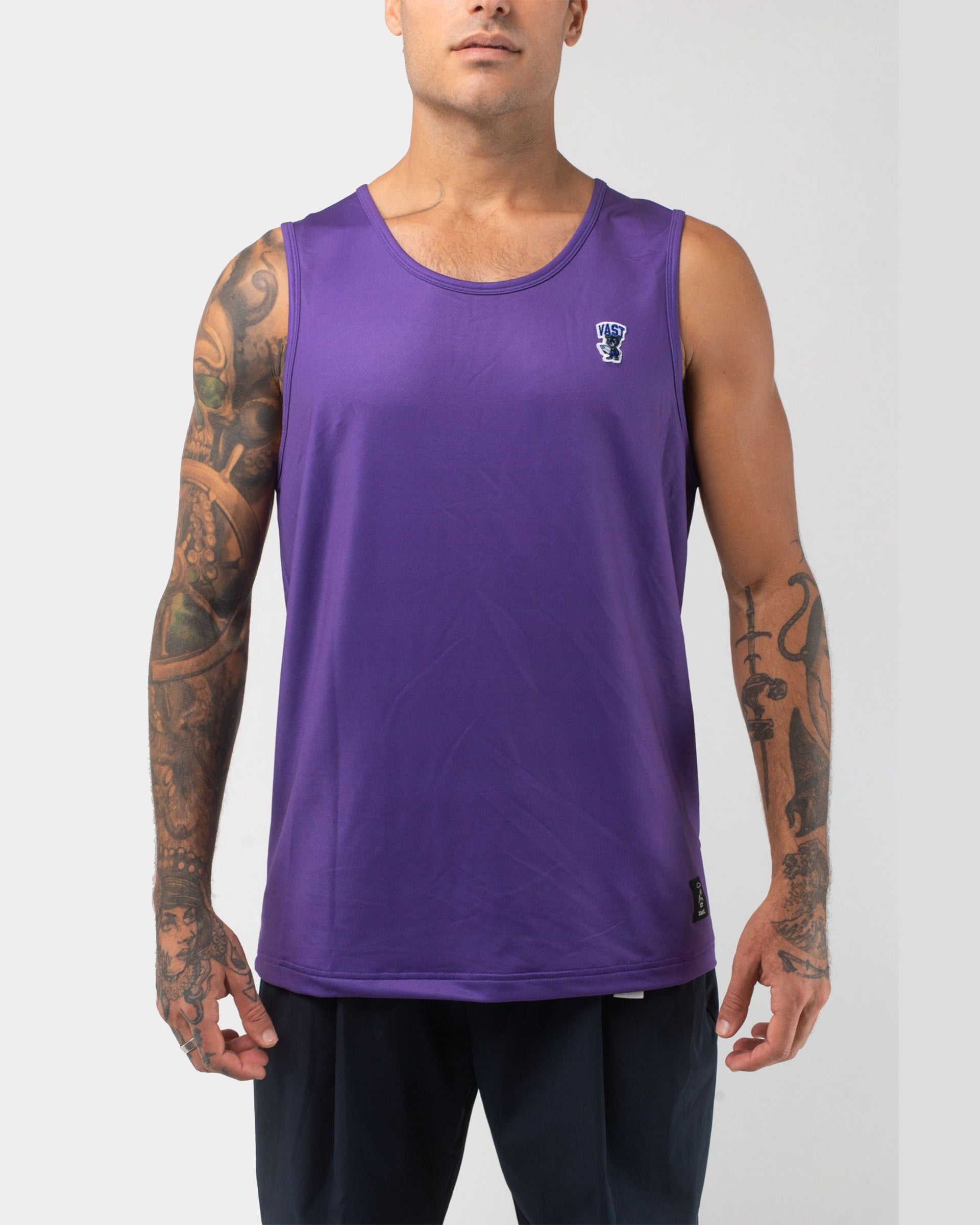 Vast. Men's Aqua Terra Formosa Bear Tech Tank Top - Purple