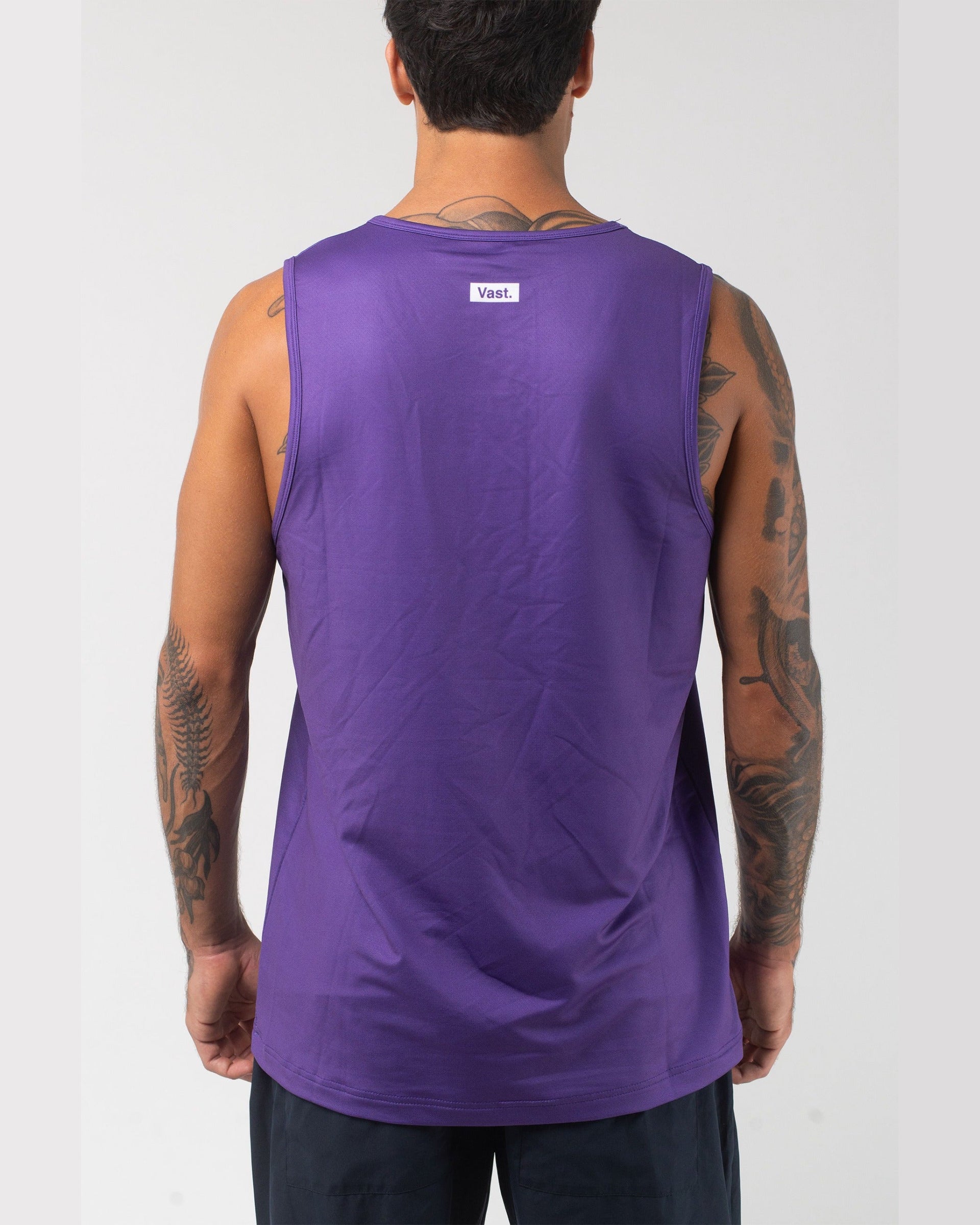 Vast. Men's Aqua Terra Formosa Bear Tech Tank Top - Purple