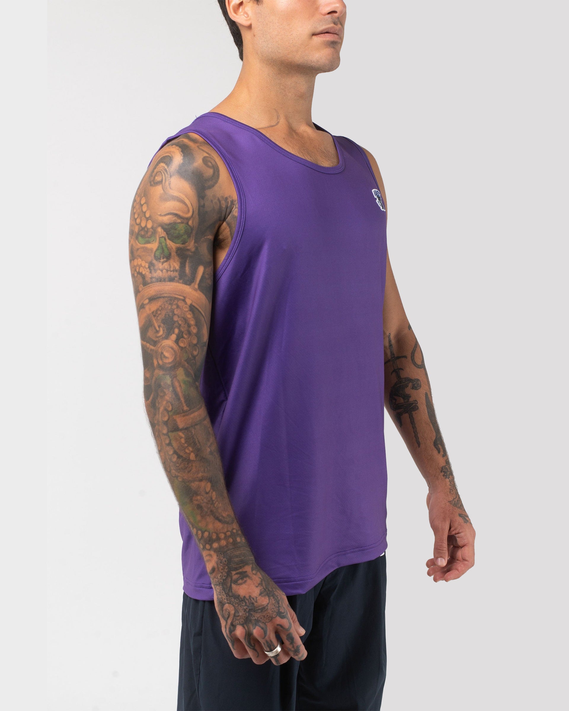 Vast. Men's Aqua Terra Formosa Bear Tech Tank Top - Purple