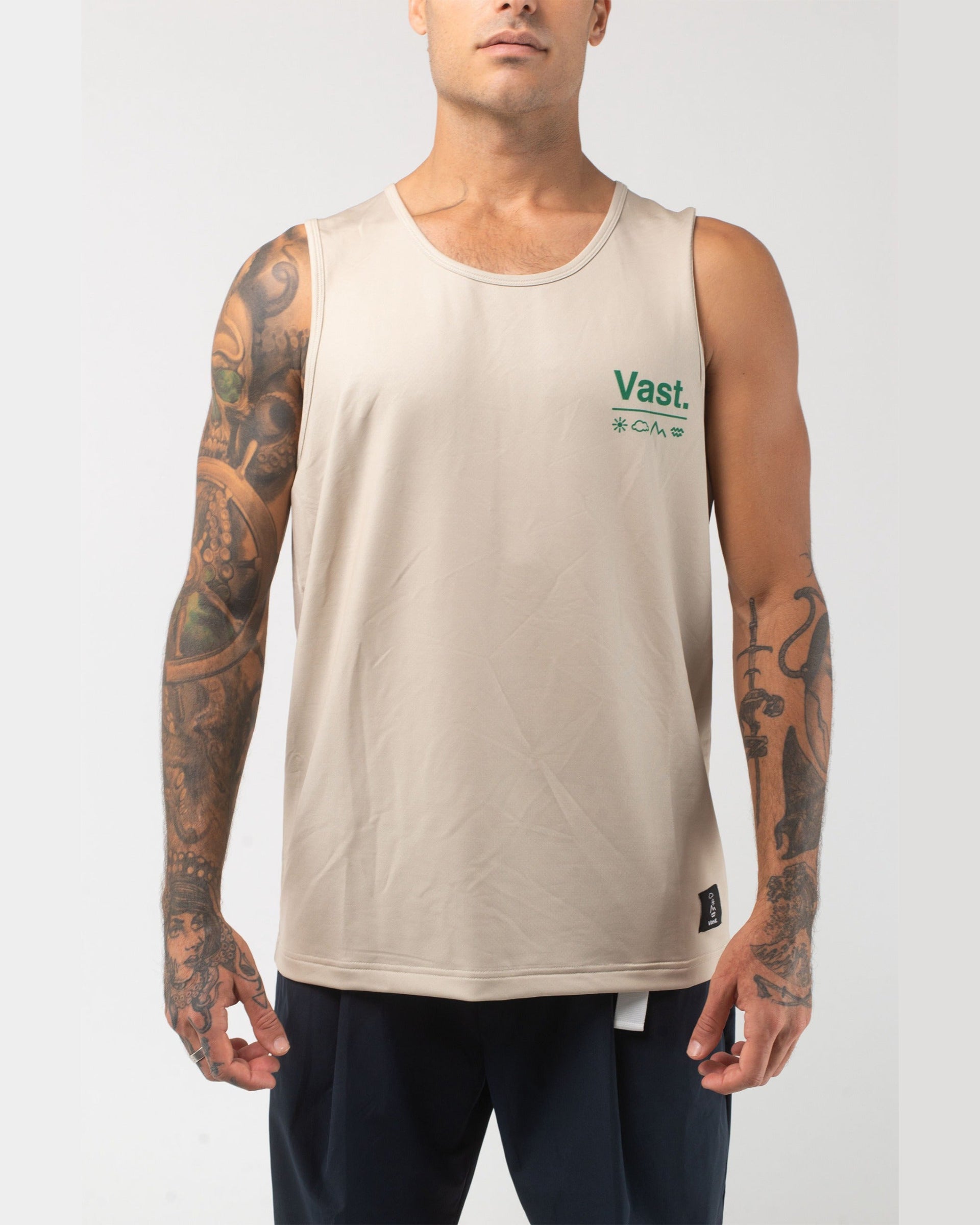 Vast. Men's Aqua Terra Elements Tech Tank - Sand