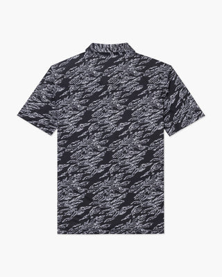 Vast. Men's Aqua Terra Midnight Camo Tech Button Up Shirt - Black
