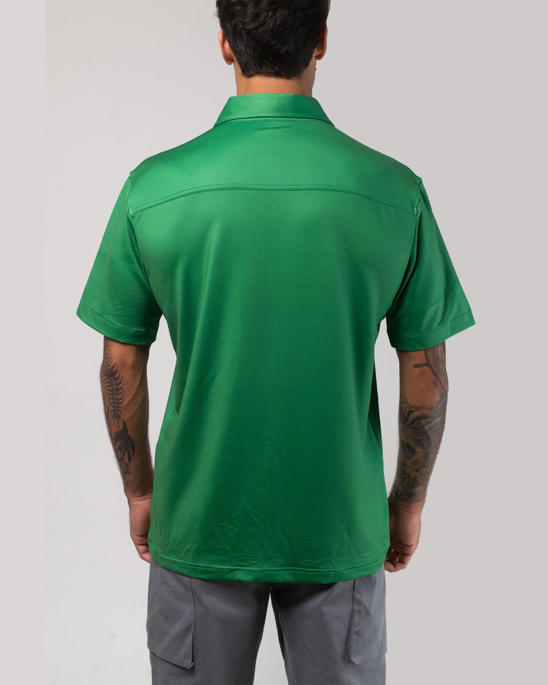 Vast. Men's Aqua Terra Tech Button Up - Green