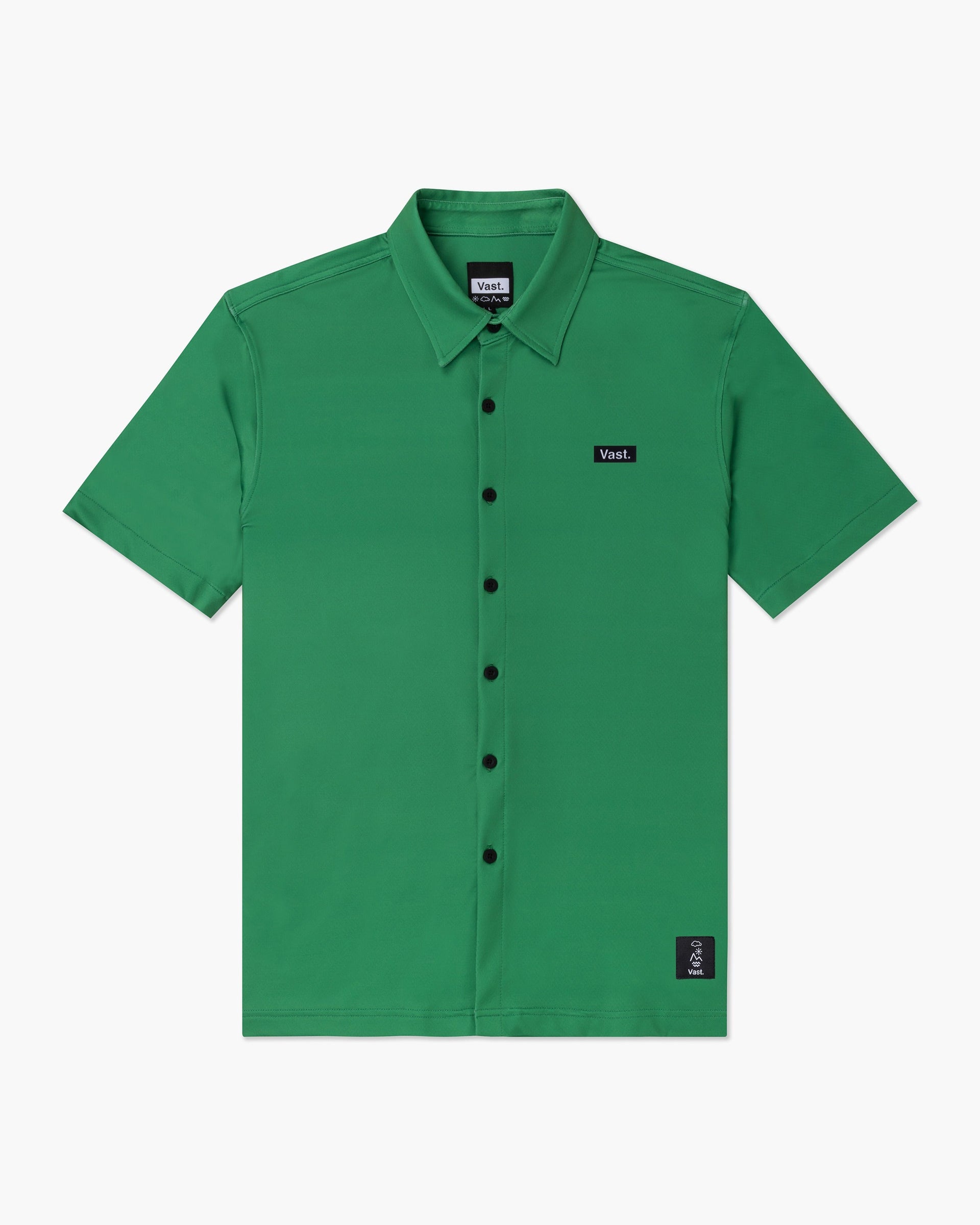 Vast. Men's Aqua Terra Tech Button Up - Green