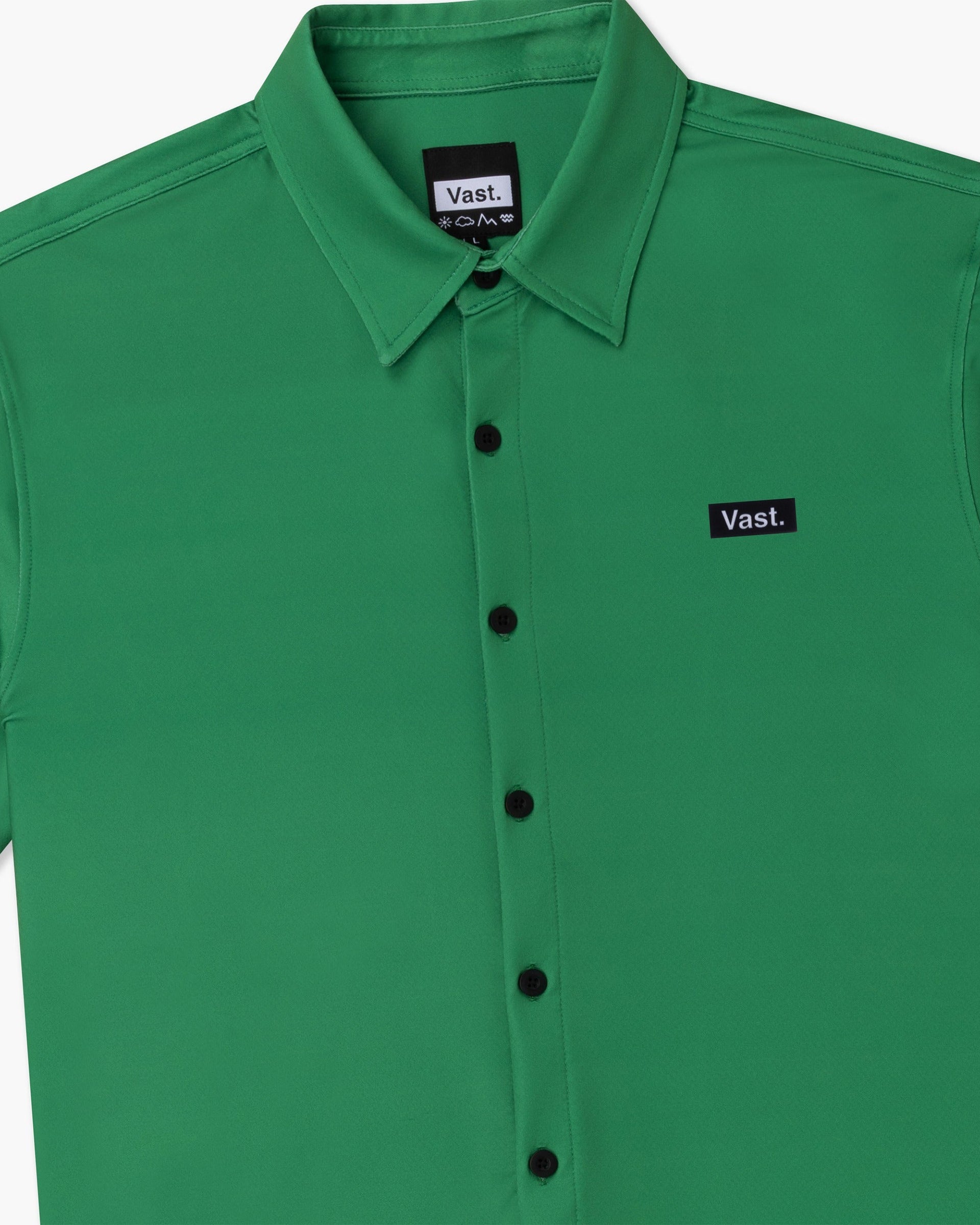 Vast. Men's Aqua Terra Tech Button Up - Green