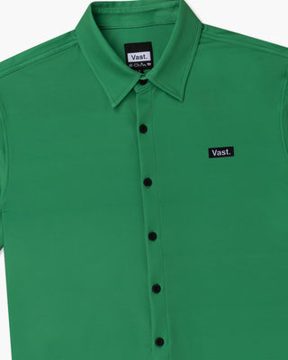 Vast. Men's Aqua Terra Tech Button Up - Green