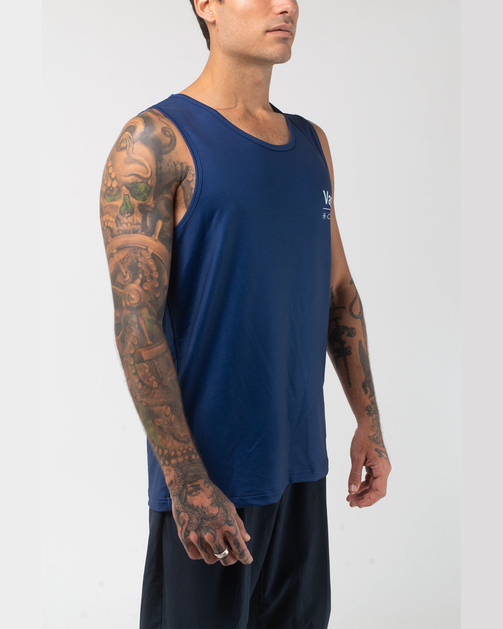 Vast. Men's Aqua Terra Elements Tech Tank - Navy
