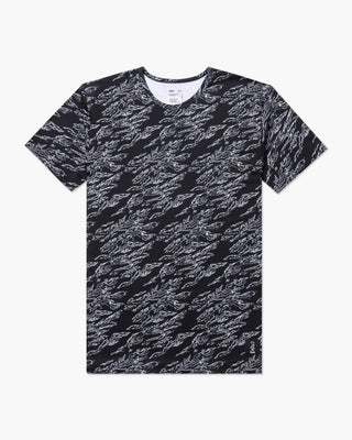 Vast. Men's Aqua Terra Shadow Camo Tech Short Sleeve T-Shirt - Black