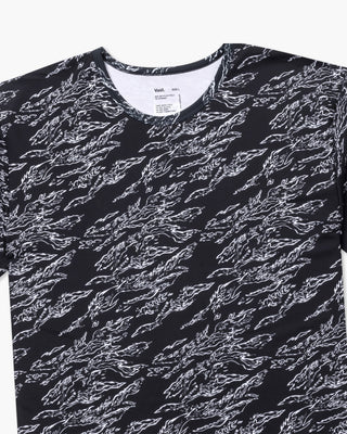 Vast. Men's Aqua Terra Shadow Camo Tech Short Sleeve T-Shirt - Black