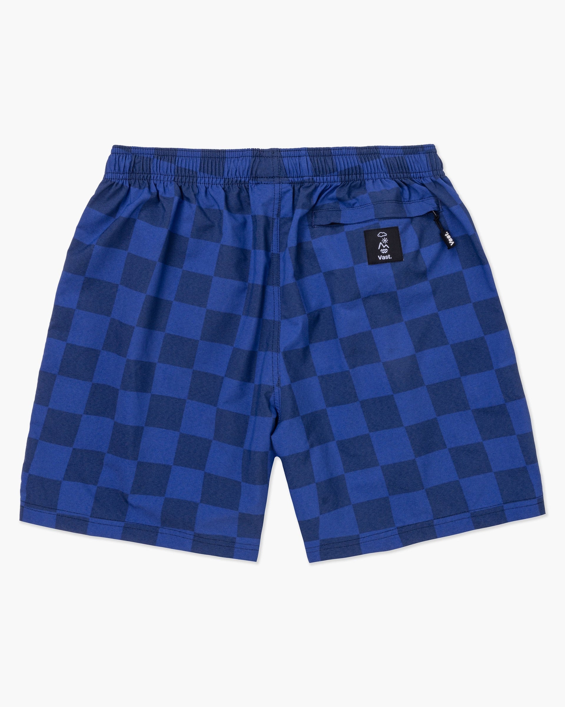 Vast. Checkerboard Tonal Volley Short - Royal Blue