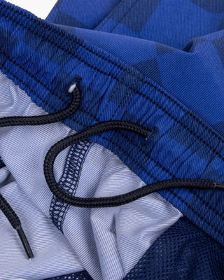 Vast. Checkerboard Tonal Volley Short - Royal Blue