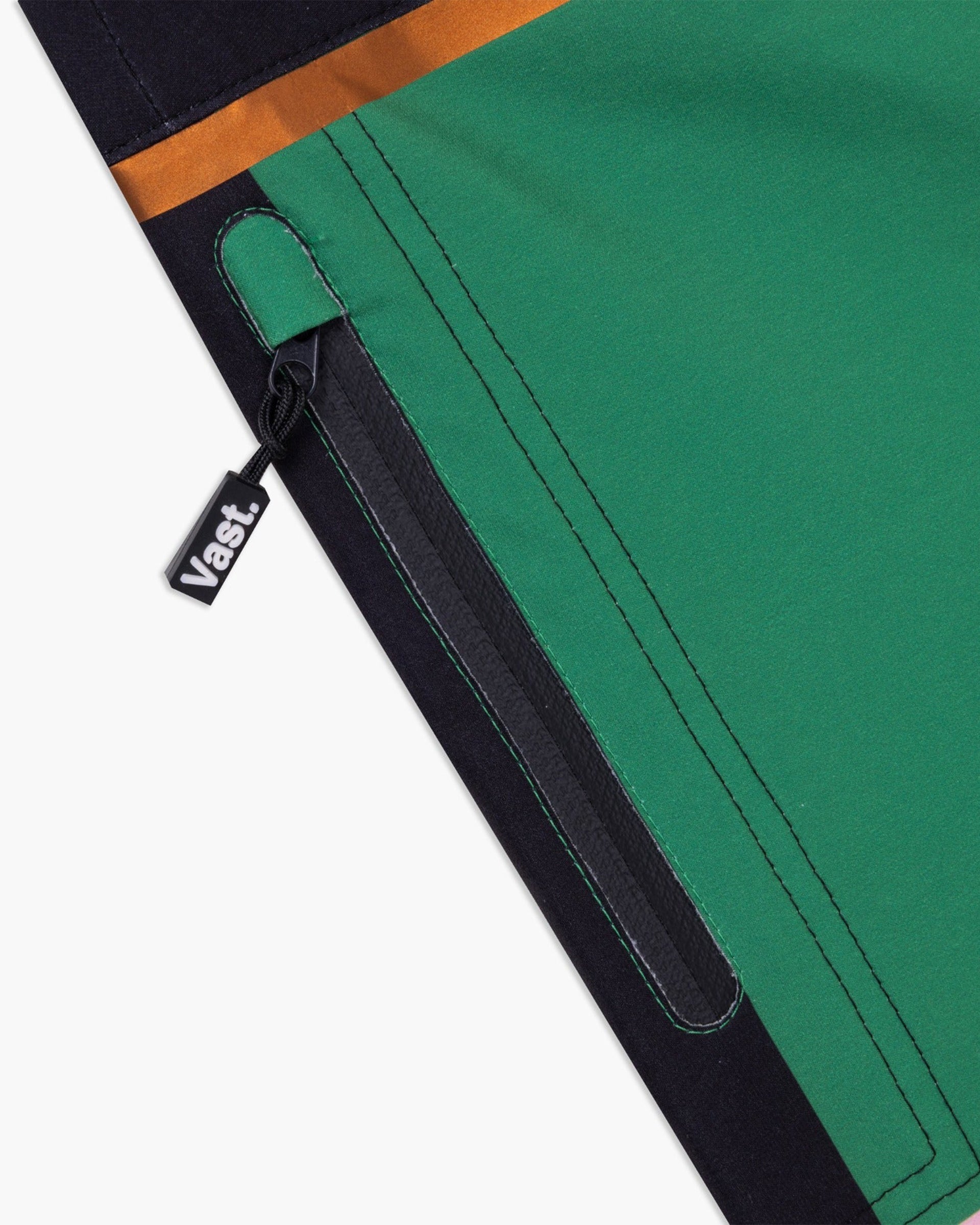 Vast. Men's Color Blocks 4 Copper Boardshort - Green Multi
