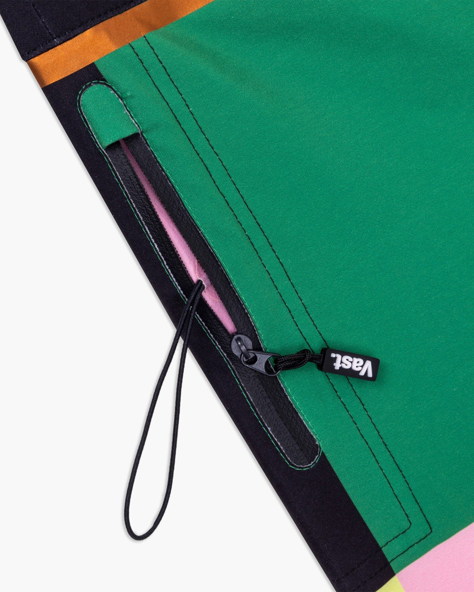 Vast. Men's Color Blocks 4 Copper Boardshort - Green Multi